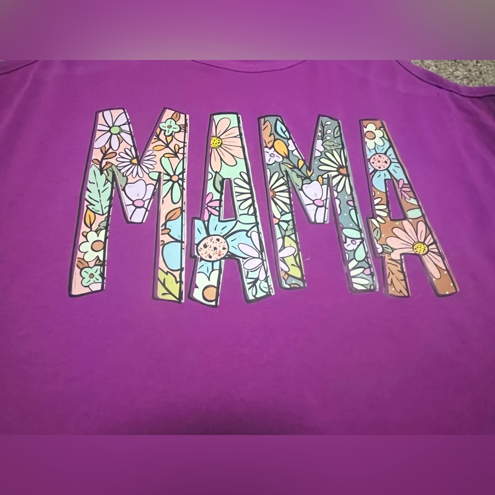 Custom Designed Floral MAMA Tank- Women’s XL